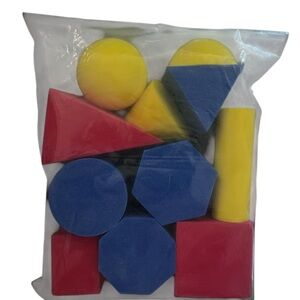 Colorful Geometric Foam Shape Blocks- Set Of 12